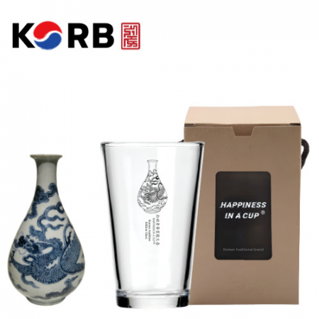 한국전통 백자청화 글라스컵 480ml 1P 선물세트 #3