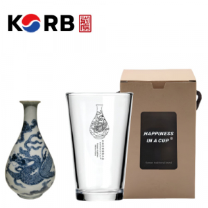 한국전통 백자청화 글라스컵 480ml 1P 선물세트