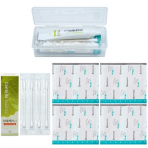 미니 응급키트 3종(휴대용 케이스+밴드골드 상처밴드 대형 8매입+마데케어 5g+멸균 면봉 4개)