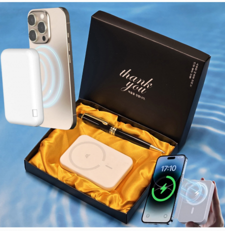 맥세이프 무선 충전기 보조배터리+고급 메탈 볼펜 선물세트 #3