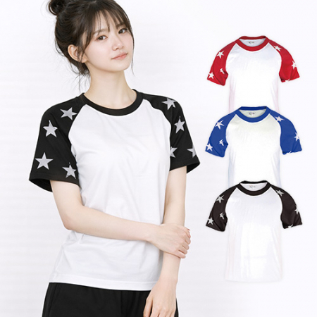 남자 여자 스탠다드 면 30수 티셔츠 별 무늬 반팔 나그랑티 #2