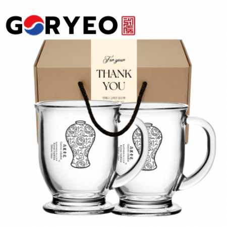 한국전통 고려청자 글라스 머그컵 440ml 2P 선물세트 #2