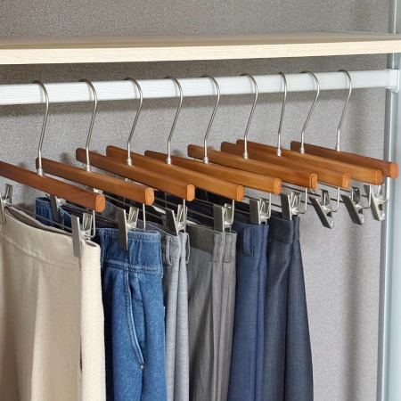 올지 헤리티지 원목 집게 바지걸이 10P 논슬립 회전고리 정장 청바지 #5