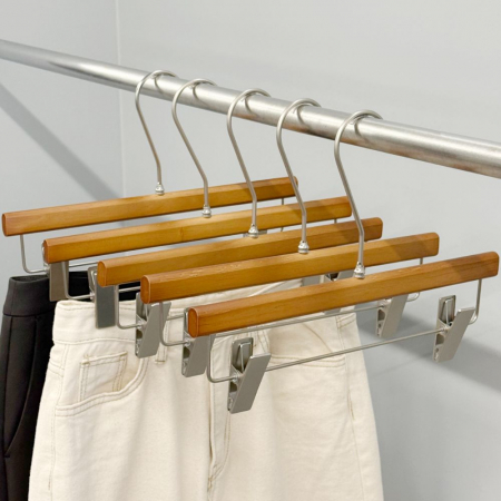 올지 헤리티지 원목 집게 바지걸이 10P 논슬립 회전고리 정장 청바지 #3