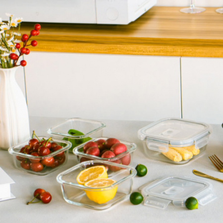 [쿠쳐] 에어홀 정사각 2종 밀폐용기세트(320ml x 2p) #5