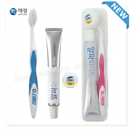 애경2080미세모 뉴2080화이트치약 국내산치실 칫솔치약세트 #2