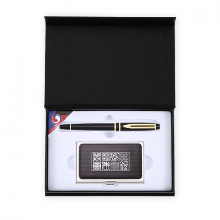 워터펜 블랙 수성 볼펜 수복창살문 자개 명함케이스 #3