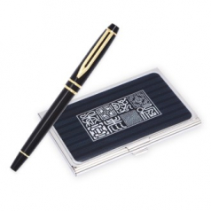 워터펜 블랙 수성 볼펜 수복창살문 자개 명함케이스