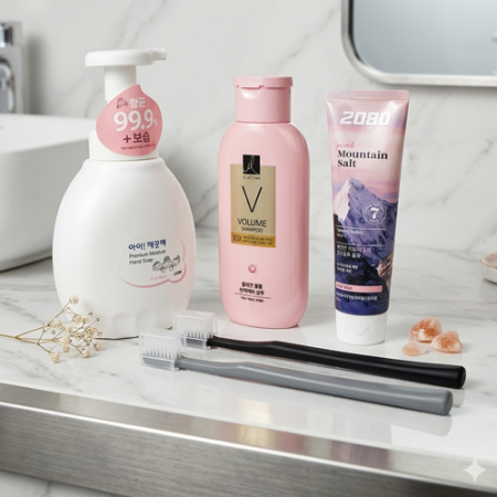 아이깨끗해 + LG생활건강 엘라스틴 샴푸 + 2080 핑크솔트치약 + 나드 미세모칫솔 2개 #2