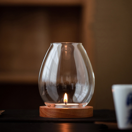 57도씨 유리돔 티라이트 홀더 우드 캔들 촛대 세트 #6