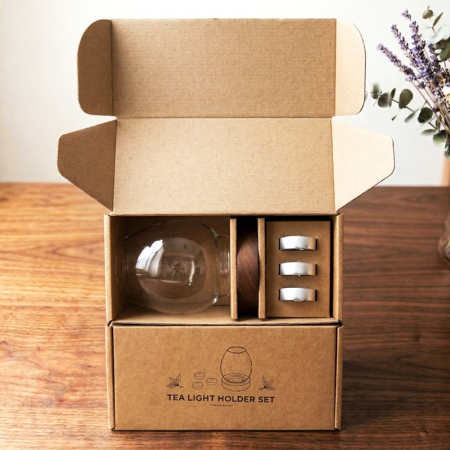 57도씨 유리돔 티라이트 홀더 우드 캔들 촛대 세트 #3