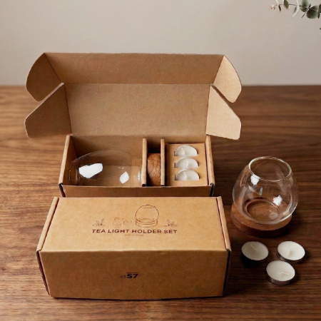 57도씨 유리돔 티라이트 홀더 우드 캔들 촛대 세트 #2