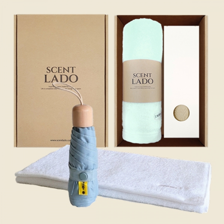 센트라도 송월 포인트타올(수건)200g+캡슐우드 5단 양우산 세트 #6