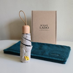 센트라도 송월 포인트타올(수건)200g+캡슐우드 5단 양우산 세트