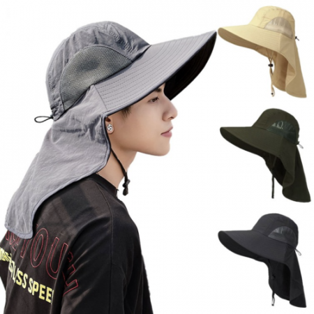 뒷목가리개벙거지모자 자외선차단사파리모자 등산벙거지모자 플랩캡 #2