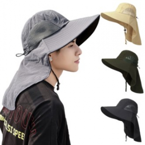 뒷목가리개벙거지모자 자외선차단사파리모자 등산벙거지모자 플랩캡