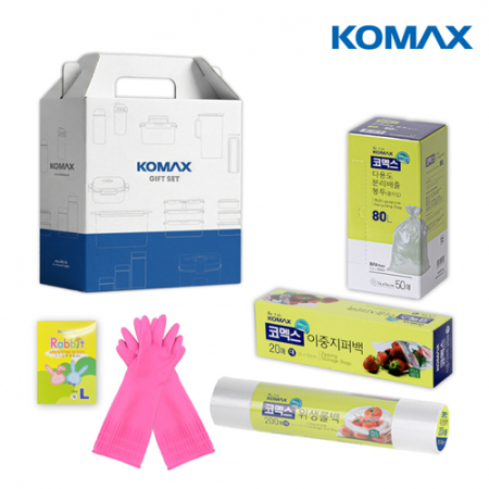 코멕스 고무장갑 다용도봉투 위생롤백 이중지퍼백  기프트박스C(4종) #2