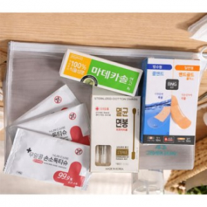 트리플 응급구급키트 일회용손소독티슈3매  멸균면봉 키트밴드