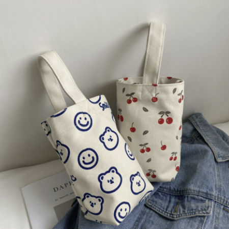 텀블러가방 텀블러파우치 미니캔버스손가방 텀블러에코백 물병가방 #3