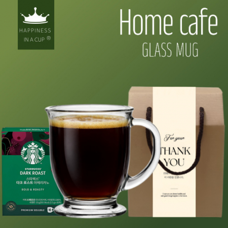 해피니스인어컵 홈카페 글라스 머그컵 440ml 스타벅스 커피 10개입 1CT 선물세트 #3