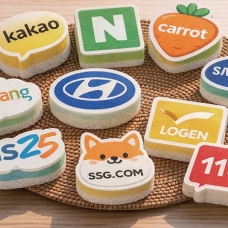 S92 회사 기업 로고 굿즈 자체체작 캐릭터 주방용 수세미 #2