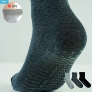 국내생산 무압박 논슬립 미끄럼방지 양말 남녀공용 무지양말 //3컬러