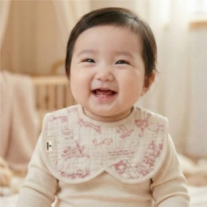베베솜 하트 순면 아기턱받이 (디자인랜덤)