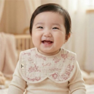 베베솜 하트 순면 아기턱받이 (디자인랜덤)