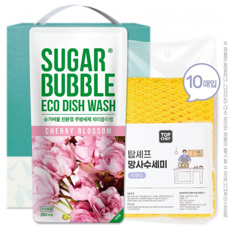 슈가버블 주방세제280리필 망사수세미10매(2종) #3