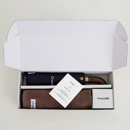 크로커다일 3단 60-10k 우드곡자 전자동 우산+심플 호텔 수건 [판촉물 답례품 기념품 선물세트] #6