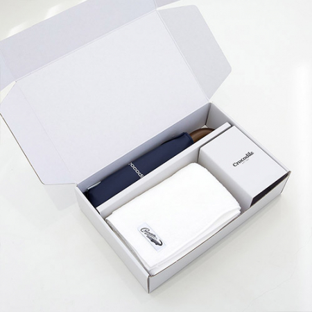 크로커다일 3단 우드곡자 수동 우산+심플 호텔 수건 [판촉물 답례품 기념품 선물세트] #5