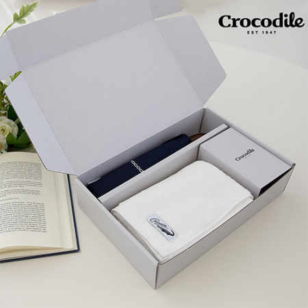 크로커다일 3단 우드곡자 수동 우산+심플 호텔 수건 [판촉물 답례품 기념품 선물세트] #2