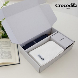 크로커다일 3단 우드곡자 수동 우산+심플 호텔 수건 [판촉물 답례품 기념품 선물세트]