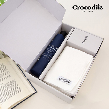 크로커다일 3단 레터링 암막 전자동 우산+심플 호텔 수건 [판촉물 답례품 기념품 선물세트] #2
