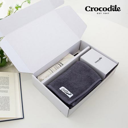 크로커다일 3단 레터링 슬림 암막 우양산+심플 호텔 수건 [판촉물 답례품 기념품 선물세트] #3