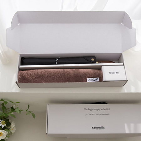 크로커다일 2단 우드곡자 우산+심플 호텔 수건 [판촉물 답례품 기념품 선물세트] #3