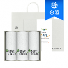 송월타올 노동절 근로자의 날 기념선물 좋은일클로버 3매 선물세트(쇼핑백) 기념수건 답례품