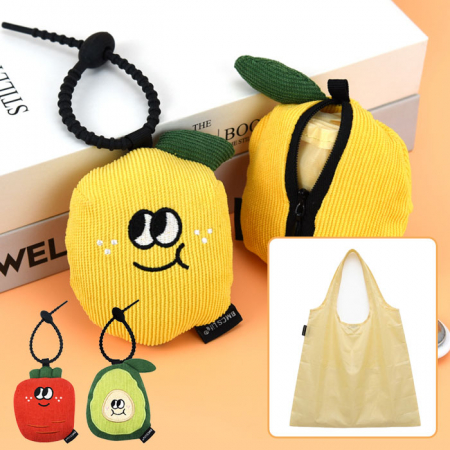 B215 프루츠 포켓 바쿠백 에코백 접이식 시장 가방 장바구니 인쇄 답례품 행사 선물 #3