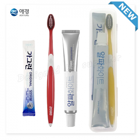 애경2080클린미세모 2080화이트치약 가그린1p 칫솔치약세트 #2