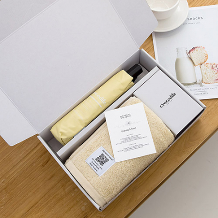 크로커다일 3단 레터링 슬림 암막 우양산+시그니처 호텔 수건 [판촉물 답례품 기념품 선물세트] #3