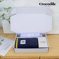크로커다일 5단 레터링 전자동 우산+투톤보다 호텔 수건 [판촉물 답례품 기념품 선물세트]