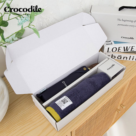크로커다일 3단 60-10k 우드곡자 전자동 우산+투톤보다 호텔 수건 [판촉물 답례품 기념품 선물세트] #3