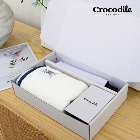 크로커다일 3단 레터링 슬림 암막 우양산+투톤보다 호텔 수건 [판촉물 답례품 기념품 선물세트] #4