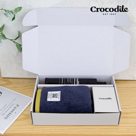 크로커다일 3단 레터링 슬림 암막 우양산+투톤보다 호텔 수건 [판촉물 답례품 기념품 선물세트] #2