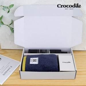 크로커다일 3단 레터링 슬림 암막 우양산+투톤보다 호텔 수건 [판촉물 답례품 기념품 선물세트]