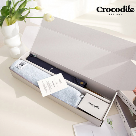 크로커다일 2단 우드곡자 우산+투톤보다 호텔 수건 [판촉물 답례품 기념품 선물세트] #2