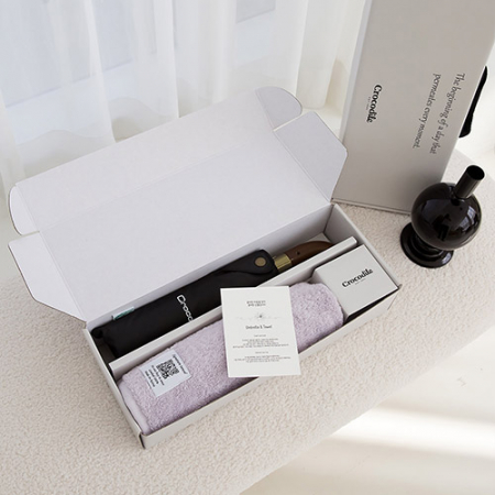 크로커다일 3단 60-10K 우드곡자 전자동 우산+시그니처 호텔 수건 [판촉물 답례품 기념품 선물세트] #6