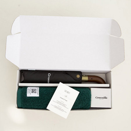 크로커다일 3단 60-10K 우드곡자 전자동 우산+시그니처 호텔 수건 [판촉물 답례품 기념품 선물세트] #7