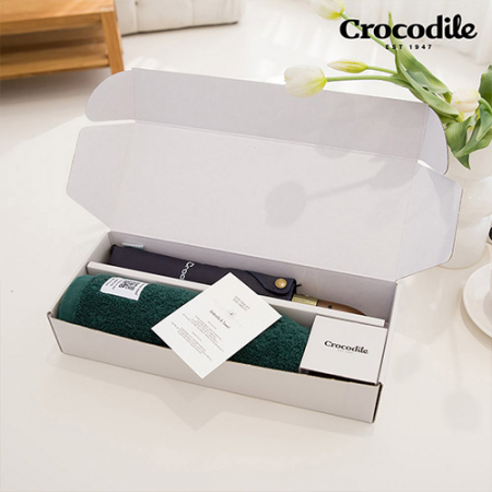 크로커다일 3단 60-10K 우드곡자 전자동 우산+시그니처 호텔 수건 [판촉물 답례품 기념품 선물세트] #2