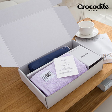 크로커다일 3단 하트포인트 자수 슬림 암막 우양산+시그니처 호텔 수건 [판촉물 답례품 기념품 선물세트] #2